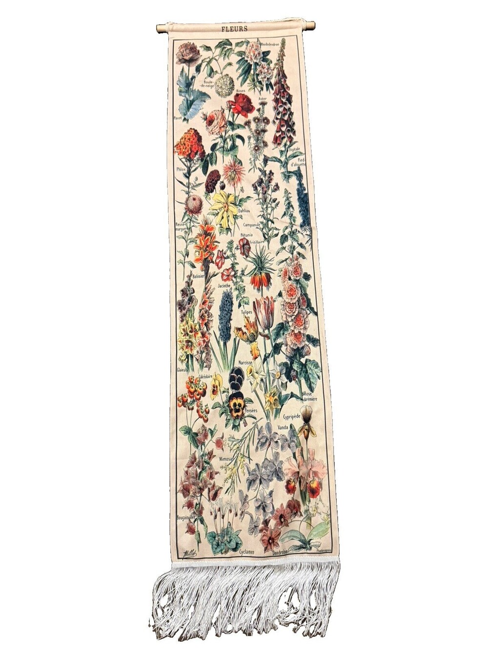 Vintage Floral Tapestry,Long Vertical Wall Hanging, country home decor